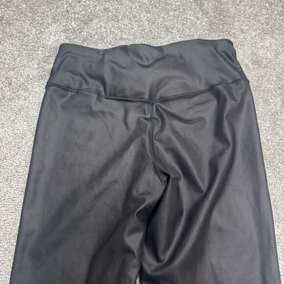 Gap Fit Recycled Power Full Leg Faux Leather Leggings Womens Medium Black 28x26 - Picture 3 of 11